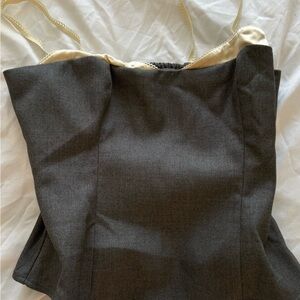Reformation Charcoal Strapless Top